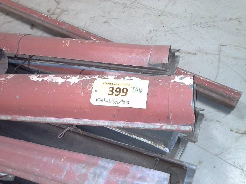 lot 399 image: Pile of Vintage Reclaimed GuttersDrain spouts