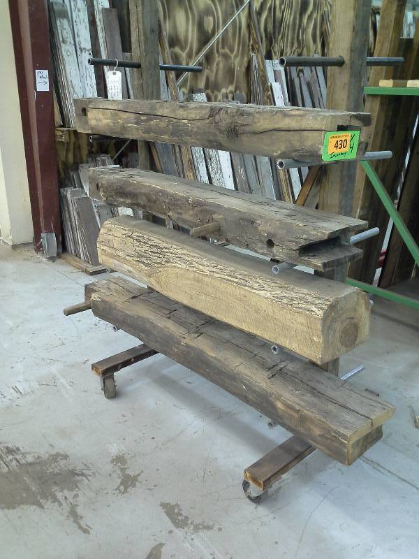 lot 430 image: Four Vintage Wooden BeamsMantles