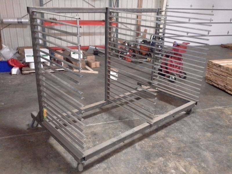 lot 446 image: Industrial BoardTrim Racks on Wheels