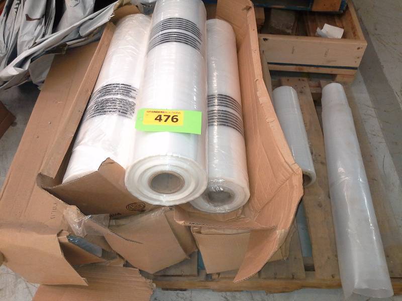 lot 476 image: (6) Plastic Bag Rolls (.001 mil, Clear C-Fold)