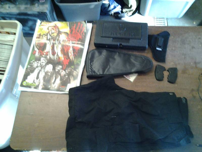 Zombie Shoot & See Targets, Pistol Cases, 2 Holster, Grips, Pair Of 511 Tacticle Pants 38x30