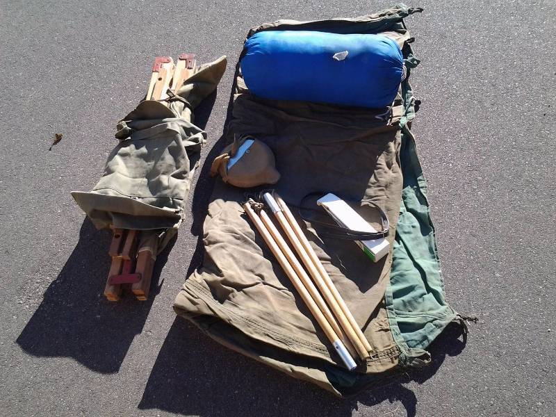 Cot, Tent, Sleeping Bag, Canteen