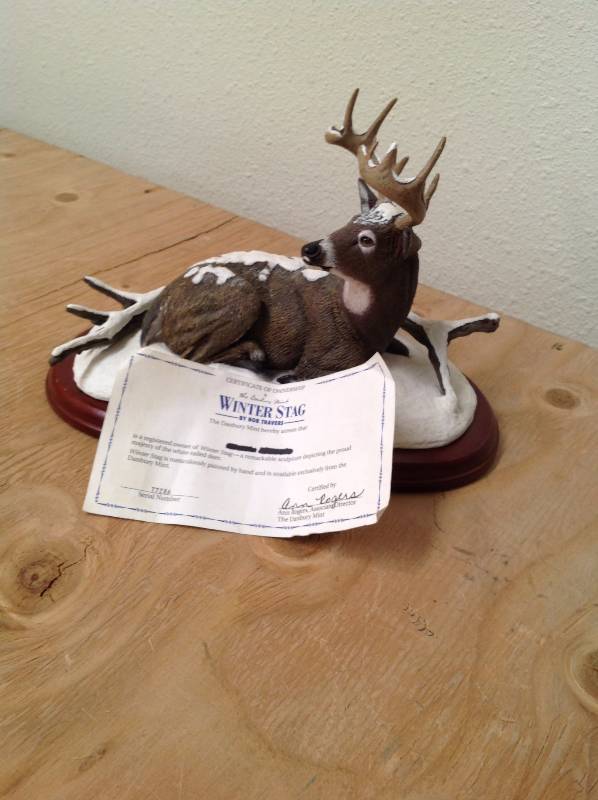 lot 19 image: Winter Stag, By Bob Travers