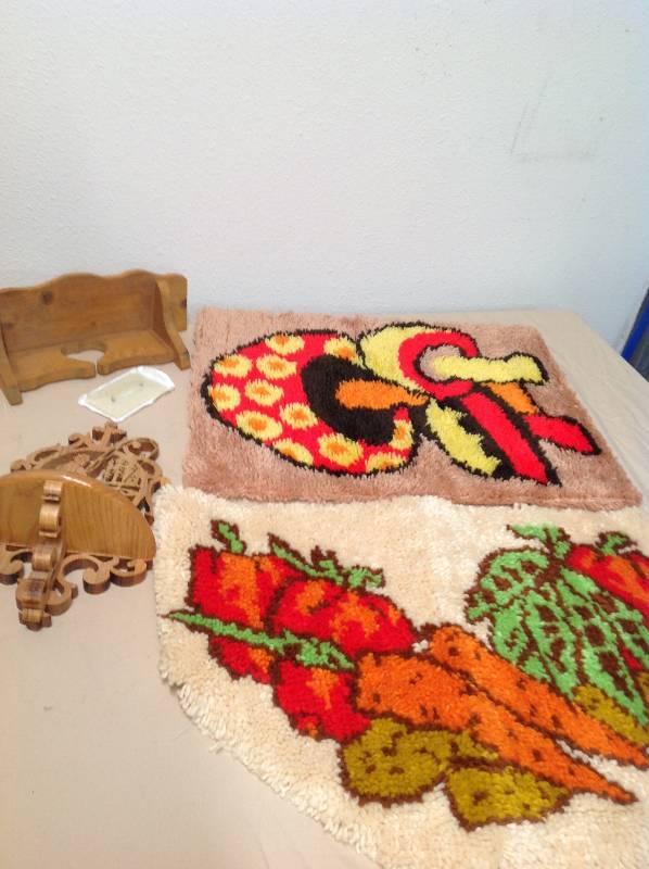 lot 34 image: Two Shelves and Two Needle Work Decorations