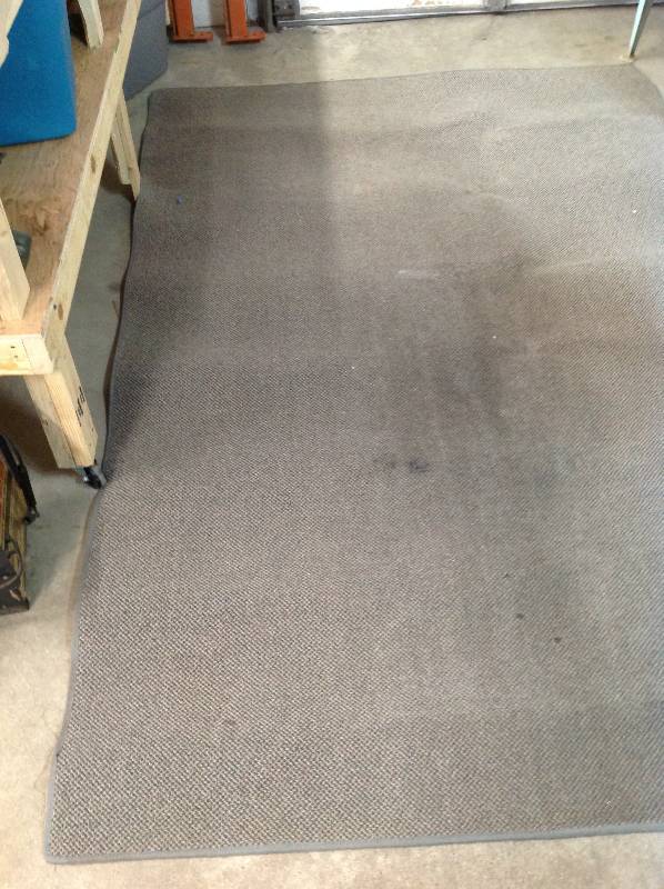 lot 99 image: Gray boarder with multi color pattern Area rug 9X6