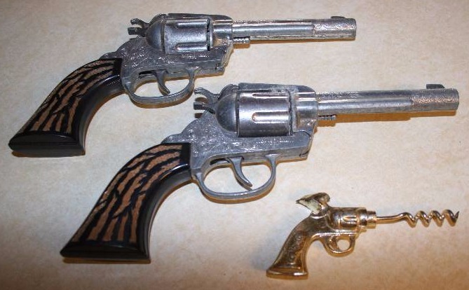 Vintage Cap Guns and Gun Shaped Corkscrew