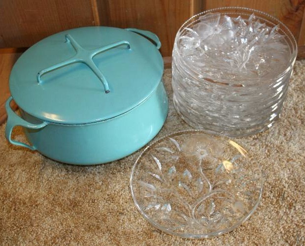 Dutch Oven and Crystal Salad Plates