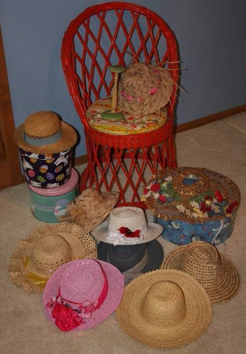 Wicker Chair and Hats