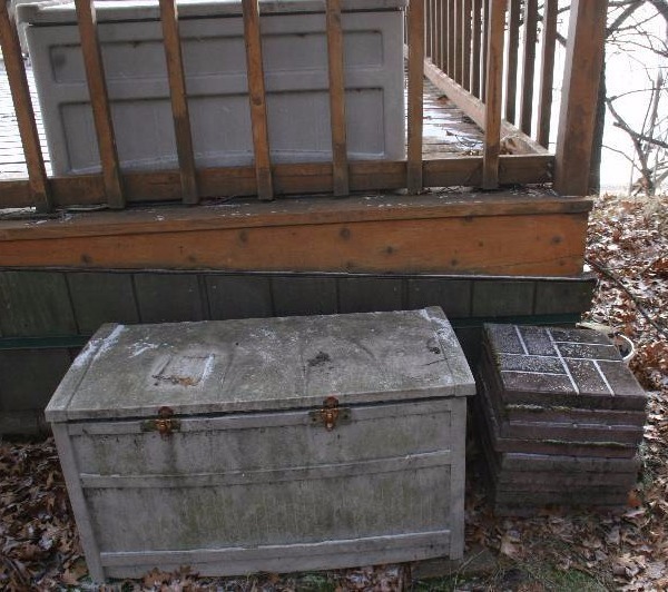 Outdoor Storage Bins and Patio Stones