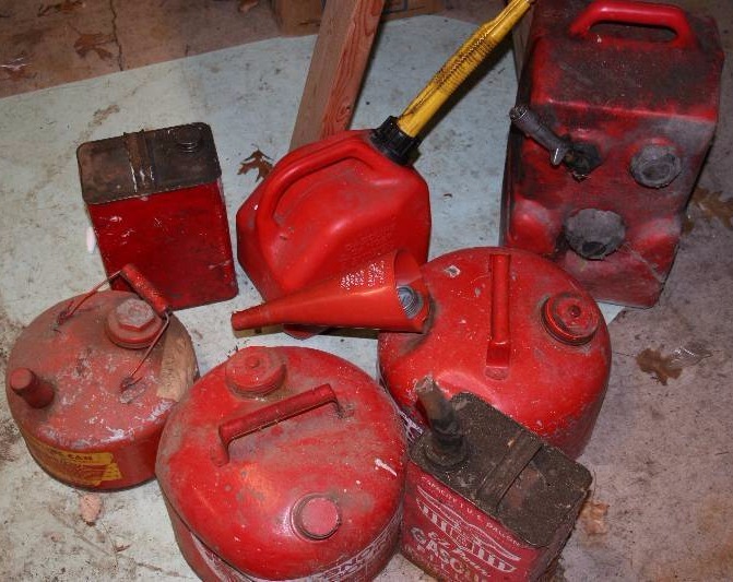 Assorted Gas Cans