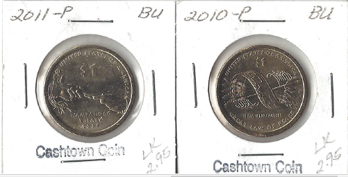 Two Native American Dollars - 2010-P & 2011-P BU