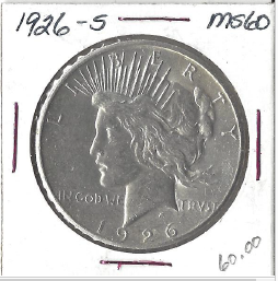 1926-S Peace Dollar - MS