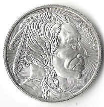 1 ounce pure silver - .999 fine - Buffalo Nickel Design