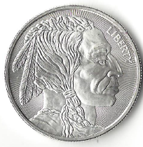 1 ounce pure silver - .999 fine - Buffalo Nickel Design