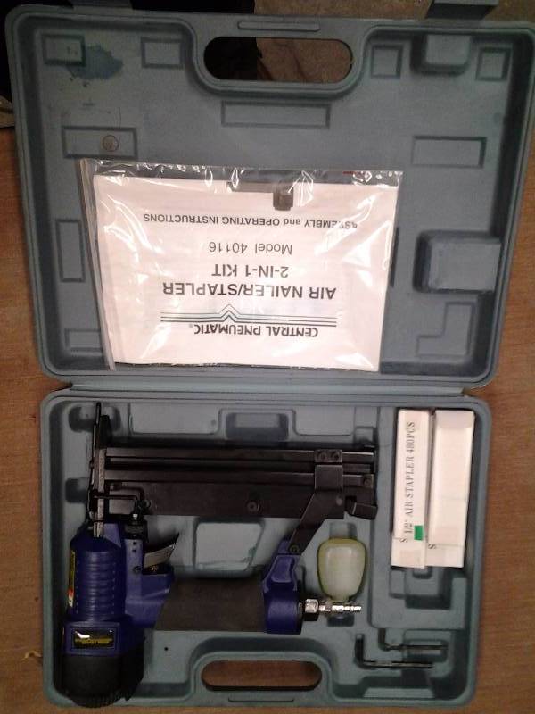 Central Pneumatic 2 In 1 Air NailerStapler (New)