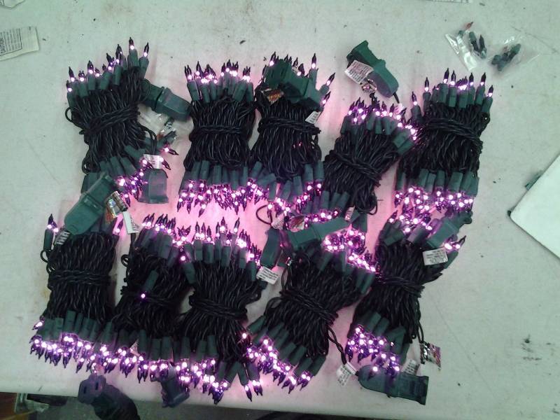 10-Strings Of 50 Purple Mini Lights