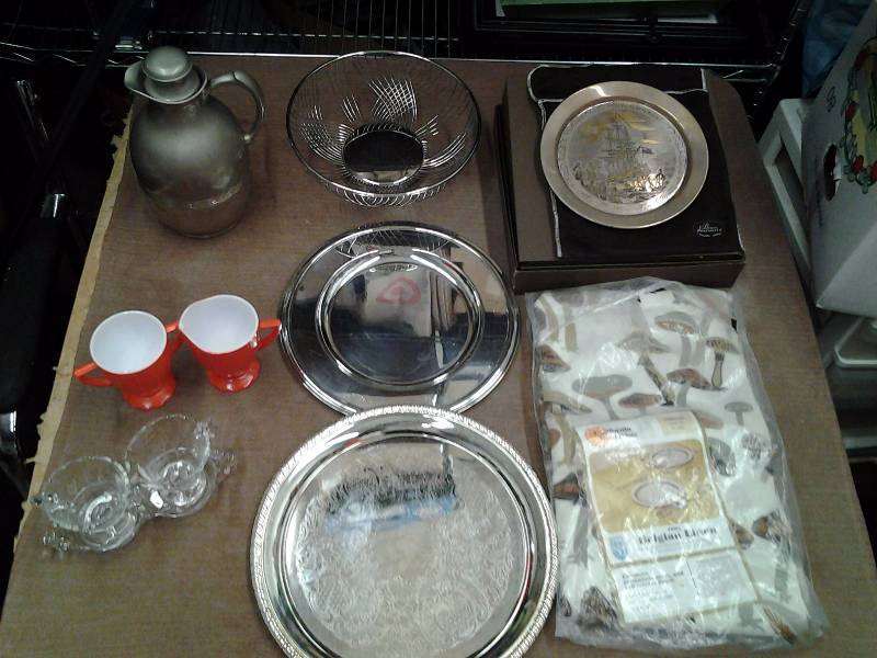 14K Gold On Sterling Plate, Cream & Sugar Sets, Thermal Server, Table Cloth & Other Stainless Serving Pieces