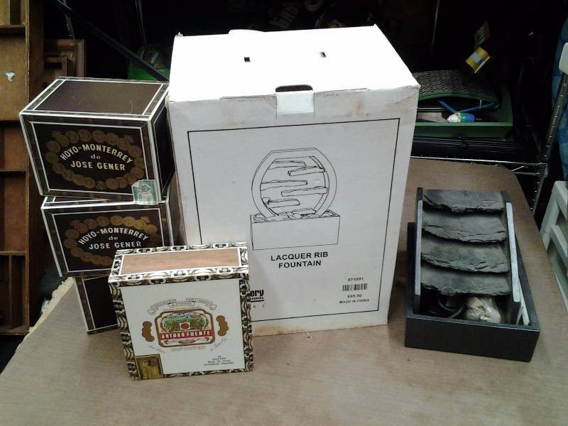 2-Decorative Fountains, 4-Cigar Boxes