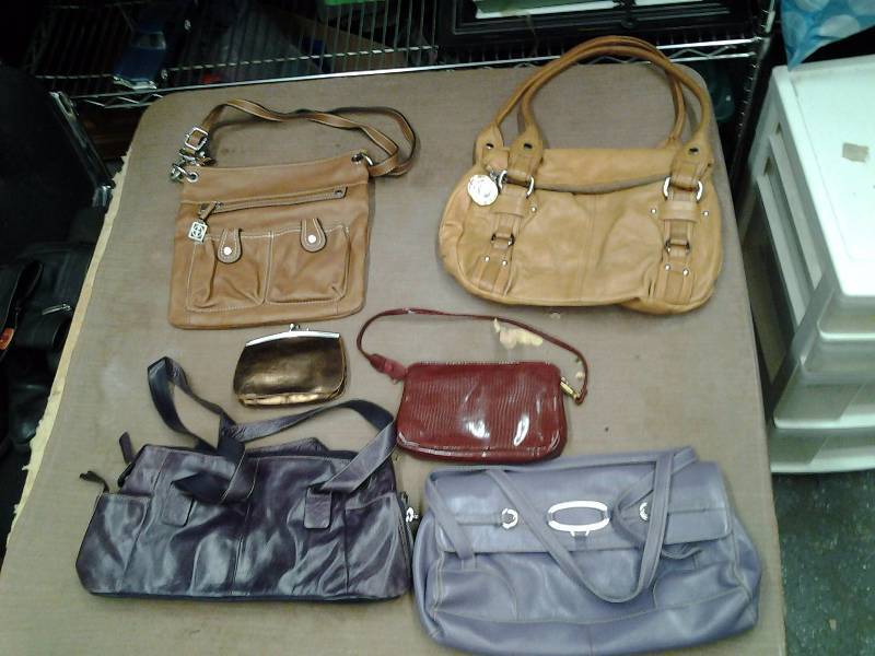 2-Brown, 2-Purple Handbags