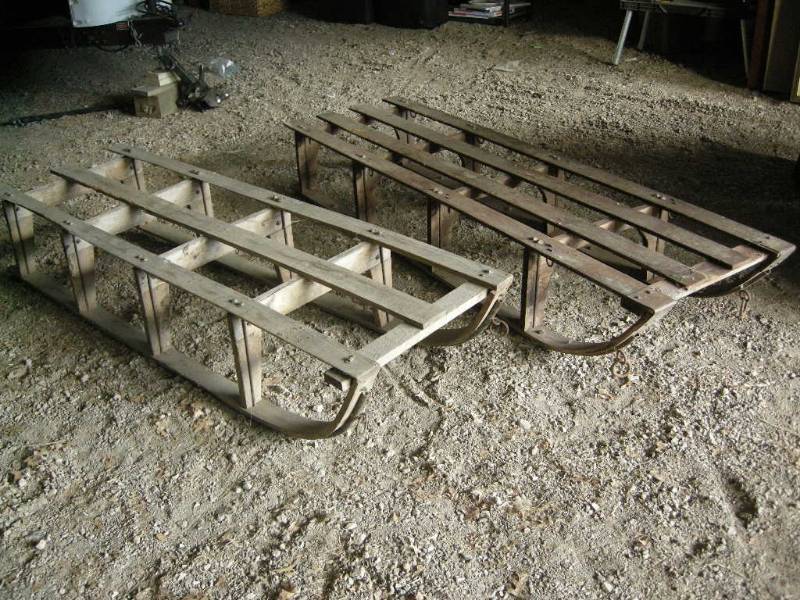 lot 37 image: 2 Antique Wood Cutter Type Sleds