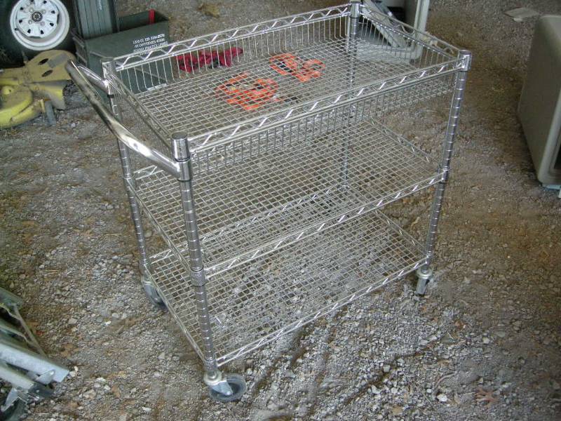 lot 76 image: Rolling NSF Wire Shop Cart