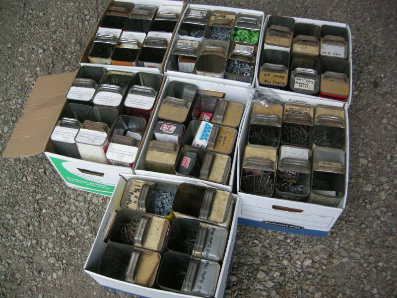lot 120 image: Cans of Nails and Screws