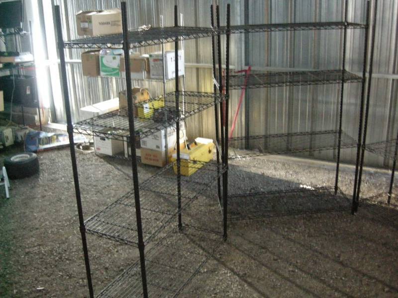 lot 190 image: 2 Black Wire Shelf Units
