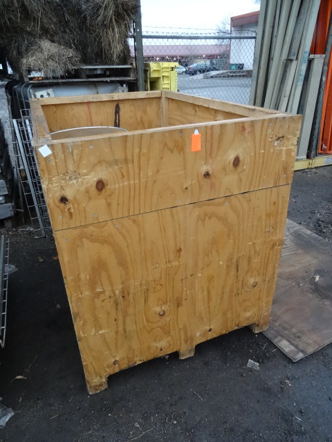 Large wood crate with 3 cardboard b...