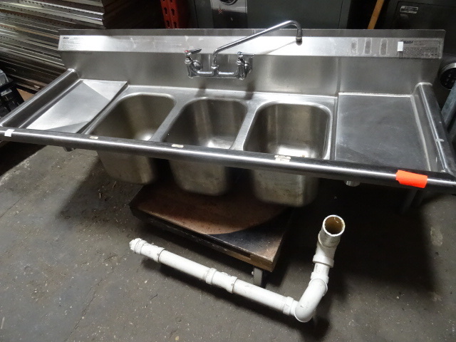3 basin Eagle stainless sink. NSF. ...