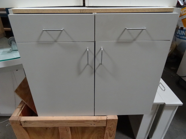 White laminate 2 drawer and 2 door ...