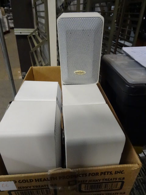 6 Optimus speakers. Pro7AV. White. ...