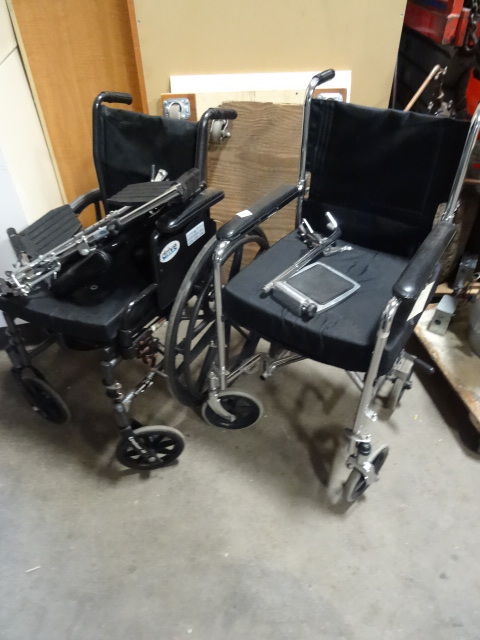2 wheel chairs with accessories. Ch...