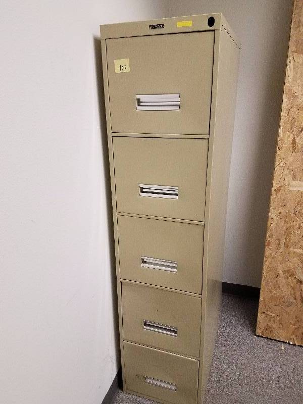 5 Drawer metal filing cabinet