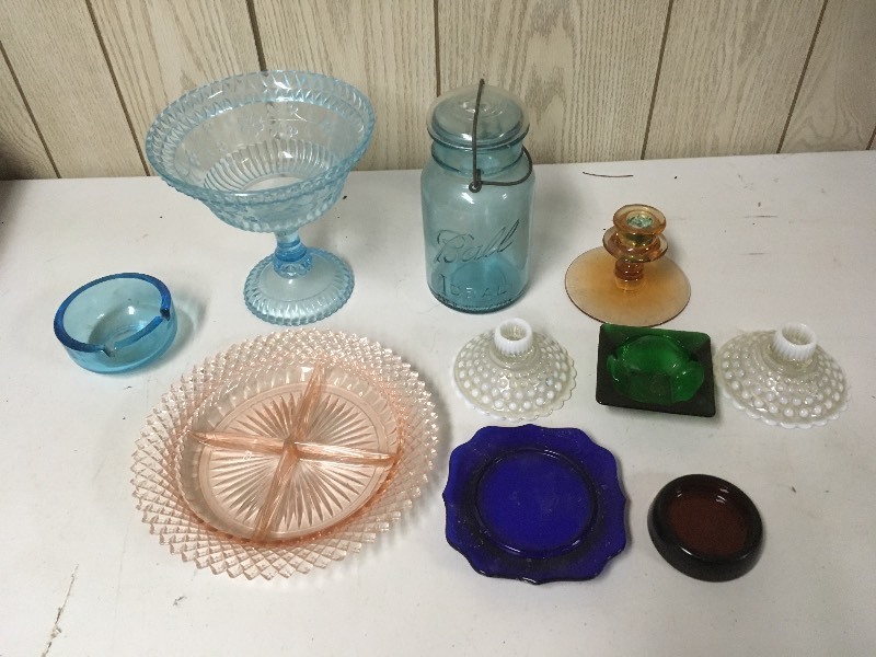lot 64 image: Colored Glass Collectibles