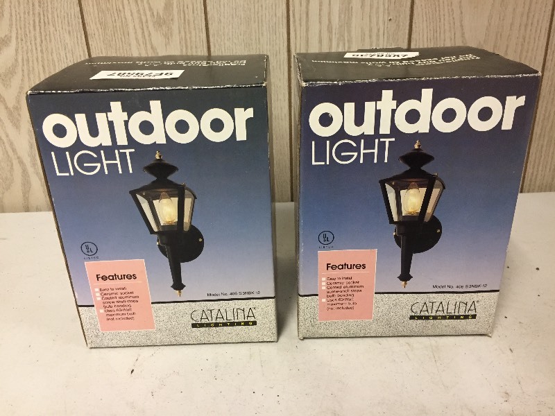 lot 36 image: Two Outdoor Lights - Catalina - 406S3Nbk-12