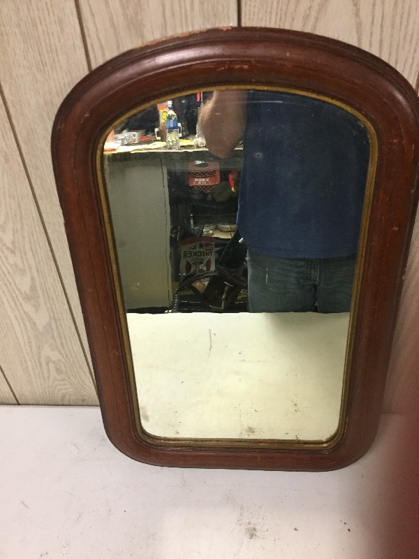 lot 45 image: Antique Wood Framed Mirror
