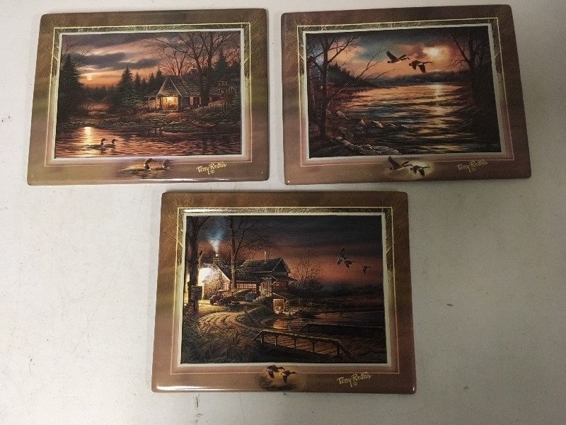 3 Terry Redlin Ceramic Pictures