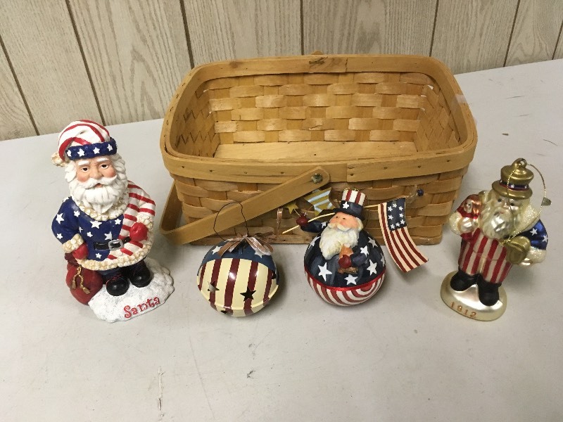 Uncle Sam Santa & Ornaments