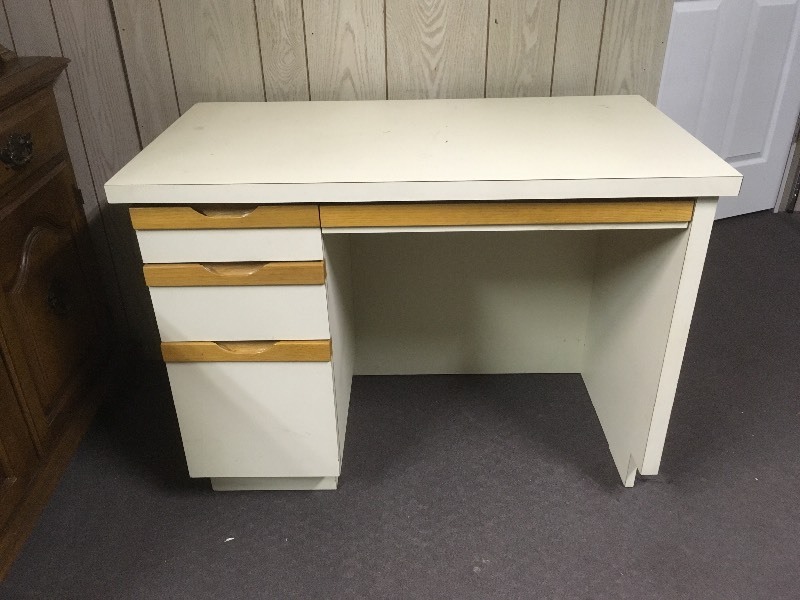Desk - Wood & Cream Formica