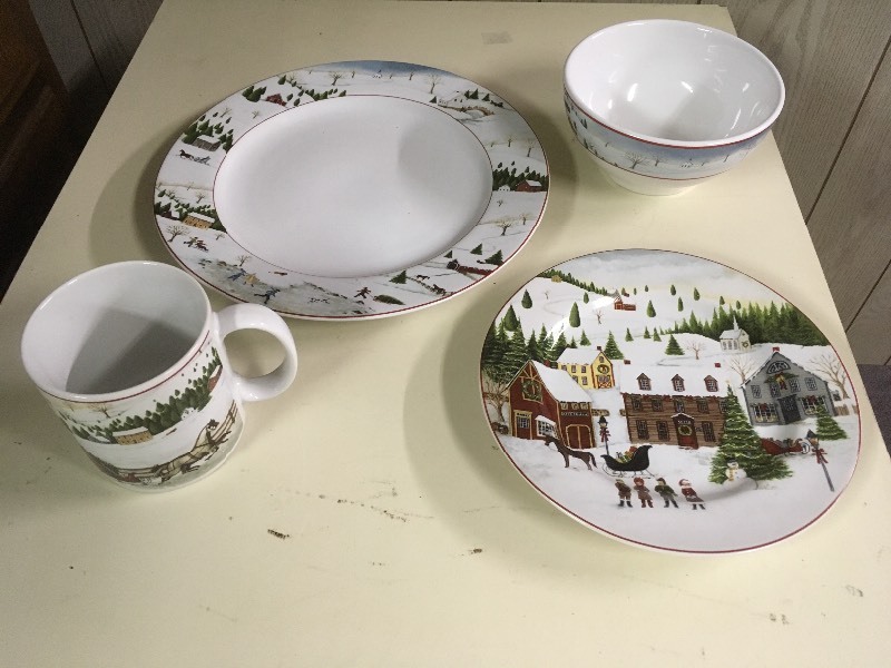Christmas Valley Tableware Dishes Setting for 12 People