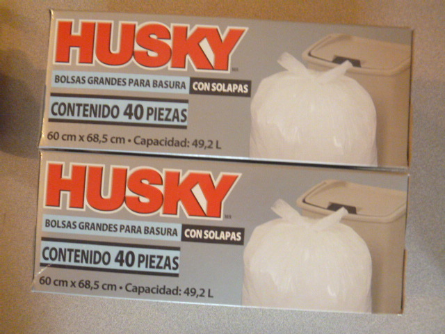 lot 152 image: 2 Boxes of Husky Flap Tie Kitchen Trash Bags