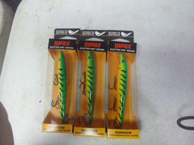 lot 217 image: 3 Rapala Scatter Lip Series Lures