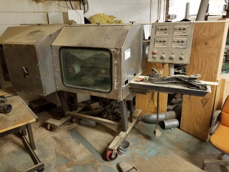 lot 17 image: Custom Profile Sander using 3 - Dayton #1F798 Adjustable Speed Motor w QuickWood Sanding Flap Brushes