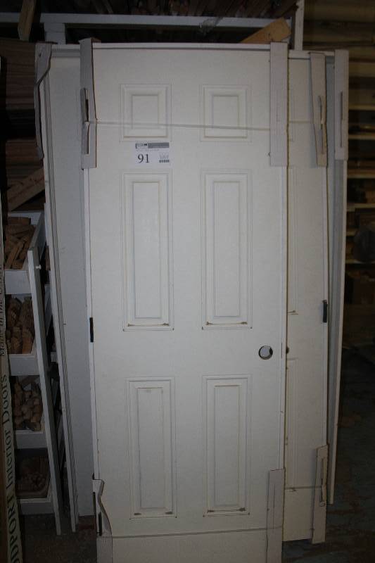 lot 91 image: right hand 28 6 panel prehung door
