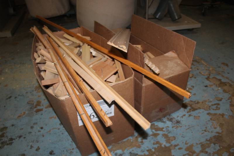 lot 163 image: 2 boxes misc. small wood pieces