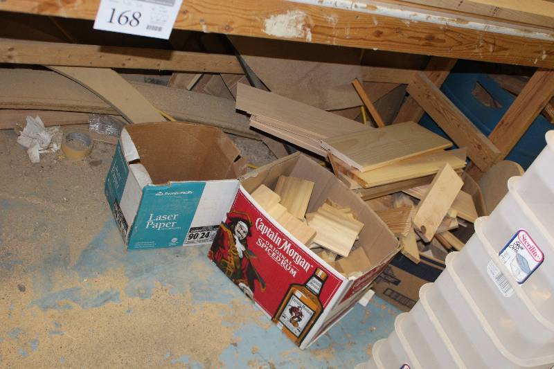 lot 168 image: Under table lot of misc. wood