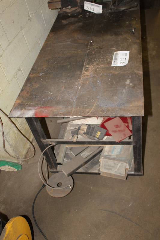 lot 312 image: Metal cart table