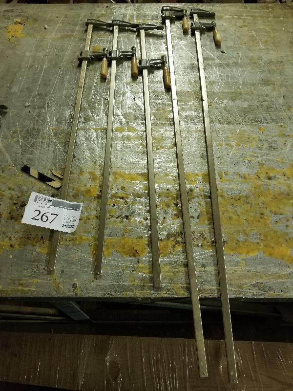 lot 267 image: 6 Long bar clamps