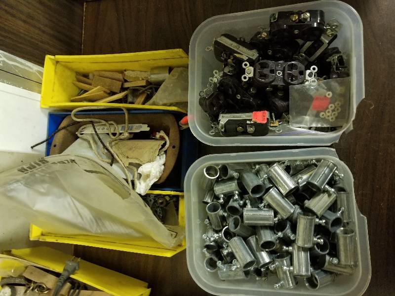 lot 504 image: Lot of (5) Bins of Misc Electrical