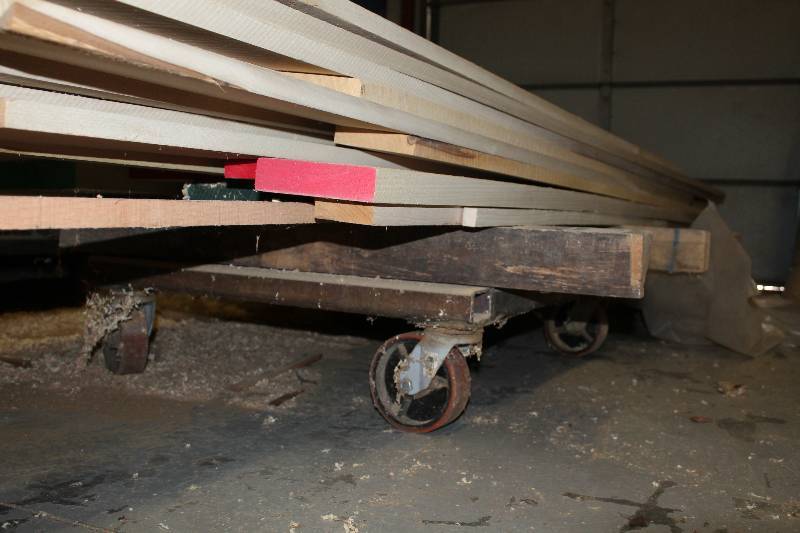 lot 202 image: cart in bay under misc. wood item 201